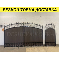 Ворота кованые из профнастилом и калиткой Код: А-01224 Київ