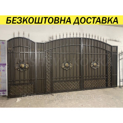 Ворота с ковкой и калиткой Павлоград