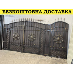 Ворота с ковкой и калиткой Павлоград