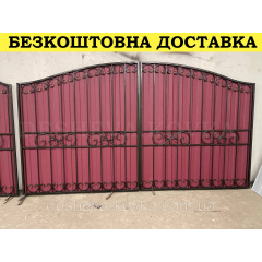Ковані ворота із профнастилу з елементами кування Львів
