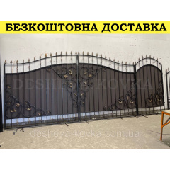Кованые ворота из профнастила Код: А-01150 Харків