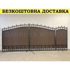 Ворота в наявності в розмірі ворота 4м і хвіртка 0.9м з коричневим матовим профнастилом Київ