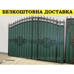 Ворота із профнастилу із вбудованою хвірткою Кременчук