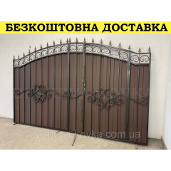 Ворота із профнастилу із вбудованою хвірткою Кременчук