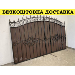Ворота із профнастилу із вбудованою хвірткою Кременчук