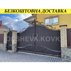 Кованые ворота из профнастила Код: А-01214 Сумы