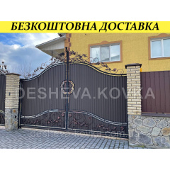 Кованые ворота из профнастила Код: А-01214 Сумы