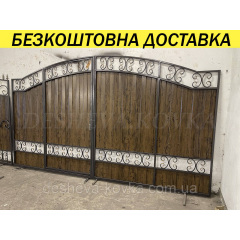 Ворота з профнастилом та каліткою Код: А-0109(1) Тернопіль