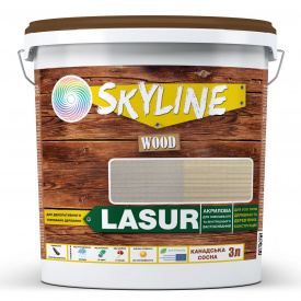 Лазур декоративно-захисна для обробки дерева Skyline LASUR Wood Канадська сосна 3 л