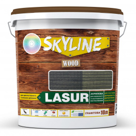 Лазур декоративно-захисна для обробки дерева Skyline LASUR Wood Графітовий 10 л