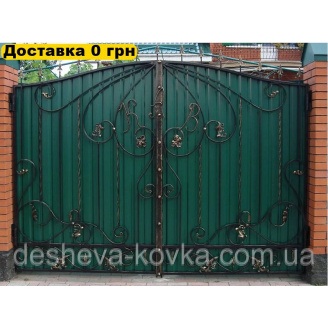 Ворота кованые из профнастила