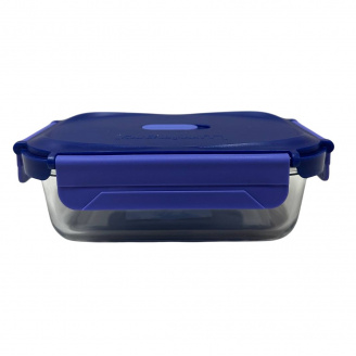 Ємність для їжі скляна з пластиковою кришкою Luminarc Click Clack X0087 650 мл Синій (23738)