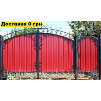 Ворота кованые из профнастила