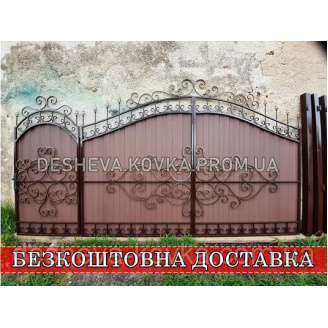 Ворота кованые из профнастила