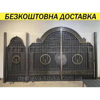 Кованые ворота из профнастила