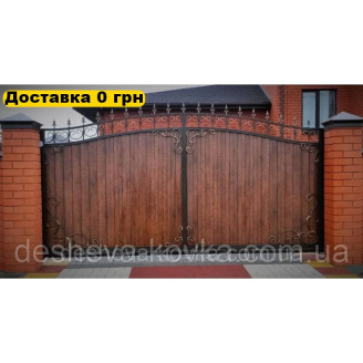 Кованые ворота из художественной ковки из профнастила