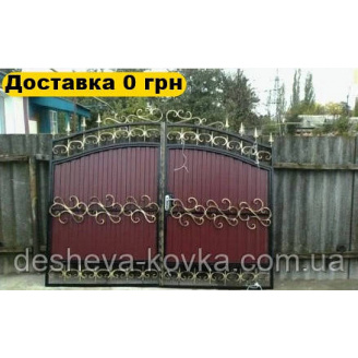 Кованые ворота из профнастила