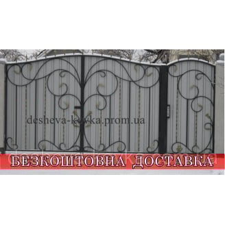 Ворота кованые из профнастила