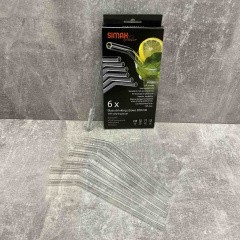 Набір трубочок скляних 6 шт Simax Exclusive 10*200 мм прозорі 41201/6 Київ