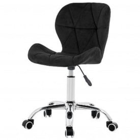 Офісне крісло поворотне Betani велюр чорний на хром коліщатках