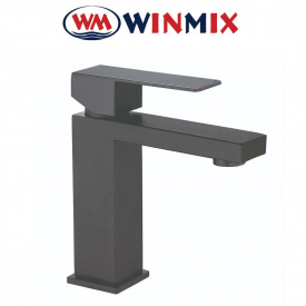 Змішувач для умивальника Winmix Graphite KUB HEAVY (Chr-001) SUS304, Польща (нержавіюча сталь)