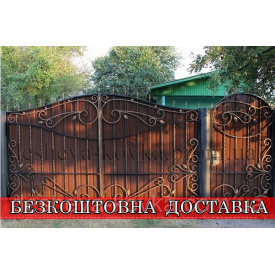 Кованые ворота из профнастила