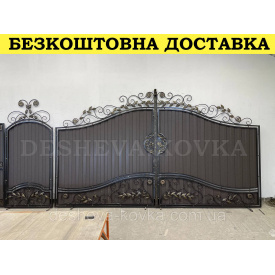 Кованые ворота из профнастила Код: А-01214