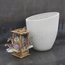Вазон бетонный Милано M 60x55x55 см, уличный садовый Футеровка крошкой
