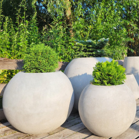 Вазон бетонный Сфера L 70x80x80 см, уличный садовый Футеровка крошкой