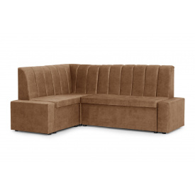 Кухонний куточок Генуя (145 × 205 см, велюр, з бильцями, карамель) IMI