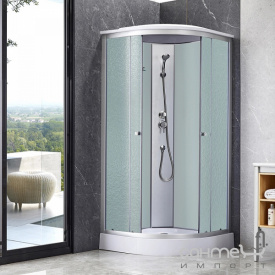 Душевой бокс Lidz Tani SB90x90 профиль сатин, стекла Frost, задние стенки белое стекло