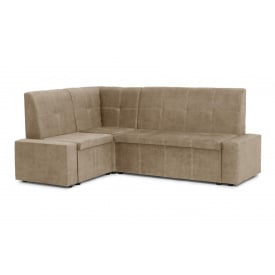 Кухонний куточок Турин (145 × 205 см, велюр, з бильцями, кремовий) IMI