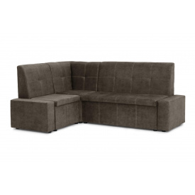 Кухонний куточок Турин (145 × 205 см, велюр, з бильцями, коричневий) IMI