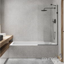 Шторка на ванну Weston 750x1500 хром/прозрачное стекло, угол острый, левая