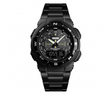 Чоловічий наручний годинник Skmei 1370 Black 1370BKBK (17130-hbr)