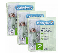 Дитячі одноразові підгузники Babylove Premium 2 mini ( 3-6 ) кг 126 шт