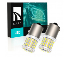 Комплект світлодіодних ламп Napo LED 1156-3014-57smd-ceram P21W 1156 BA15S 2 шт Білий (2472910995)