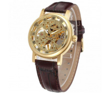 Класичний жіночий годинник Winner Gold Brown