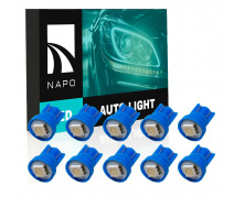 Комплект світлодіодних ламп Napo LED T10-5050-1smd T10 W5W 10 шт Синій (2458871661)