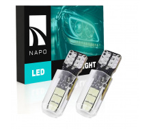 Комплект світлодіодних ламп Napo T10-3030-6smd-Lens W5W T10 2 шт Білий (2508384876)