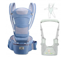 Хіпсит 6 в 1 Baby Carrier і Віжки-ходунки Синій (vol-8980)