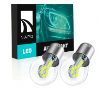 Комплект світлодіодних ламп Napo LED 1156-3030-18smd P21W 1156 BA15S 2 шт Білий (2473486756)