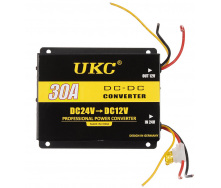 Перетворювач напруги інвертор UKC 24В у 12В 30A Black (3_00381)