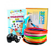 3D Ручка Smart Pro 3D Pen з РК-дисплеєм Набір Еко пластика 29м Трафарети Блакитний