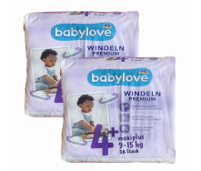 Підгузки Babylove Premium 4+ Maxi Plus (9-15 кг) 76 шт