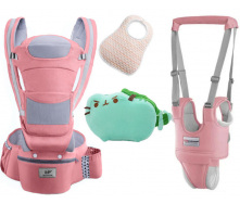 Хипсит Baby Carrier эрго-рюкзак кенгуру переноска 6 в 1 игрушка Пушин кот Дракон (vol-1890) Розовый