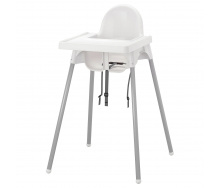 Дитячий стільчик IKEA ANTILOP високий з піддончиком срібло 290.672.93
