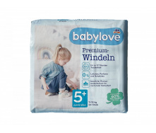 Дитячі одноразові підгузники Babylove Premium 5+ Junior plus 11-18 кг 34 шт