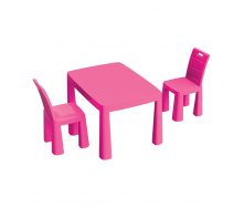 Дитячий пластиковий Стіл і 2 стільці DOLONI TOYS 04680/3 рожевий