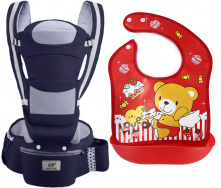 Хипсит эрго-рюкзак кенгуру переноска слюнявчик-трансформер Baby Carrier 20 кг 6 в 1 Темно-синий (vol-9863)